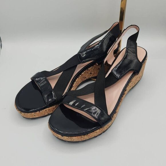 Taryn Rose black platform wedge sandals size 9 - Picture 6 of 6